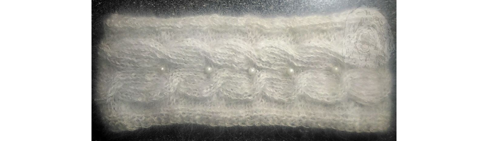 Повязка на голову из пуха южнорусских овчарок - фото - 1